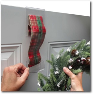 Hanging a Wreath with the Wreath Pro adjustable ribbon wreath hanger.